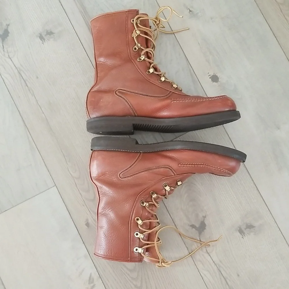 Mens VINTAGE Wards Power House Work Boots Full Leather Sz 10.5 D